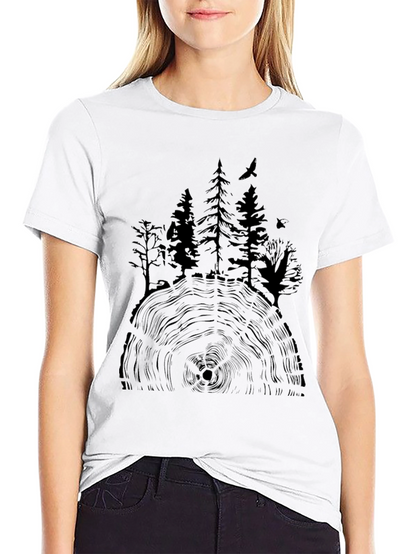 Natures Embrace Tee - Tree Ring Forest Design