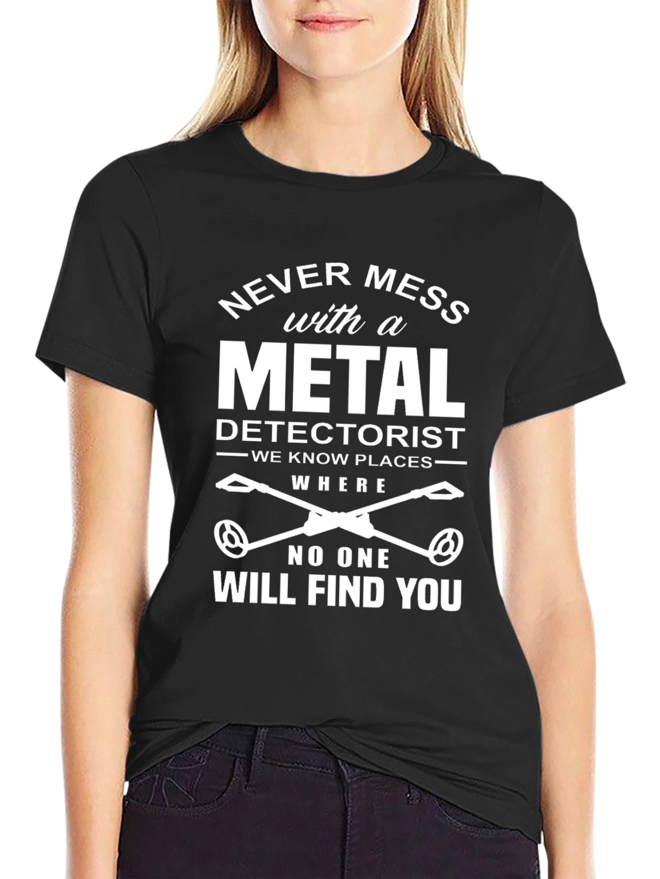 Metal Detectorist Graphic T-Shirt - Black