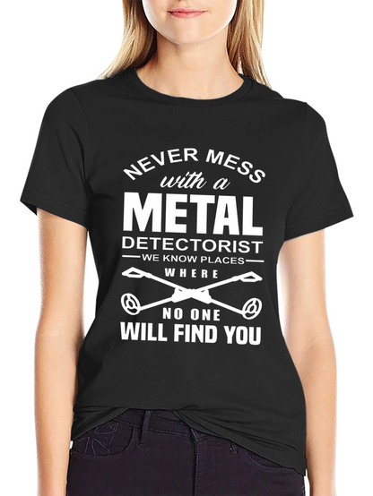 Metal Detectorist Graphic T-Shirt - Black
