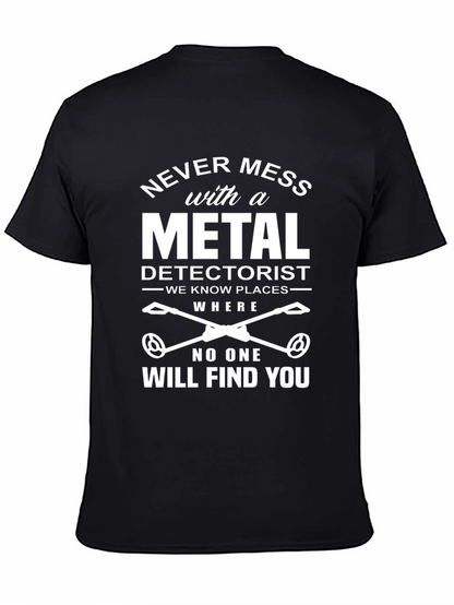 Metal Detectorist Graphic T-Shirt - Black