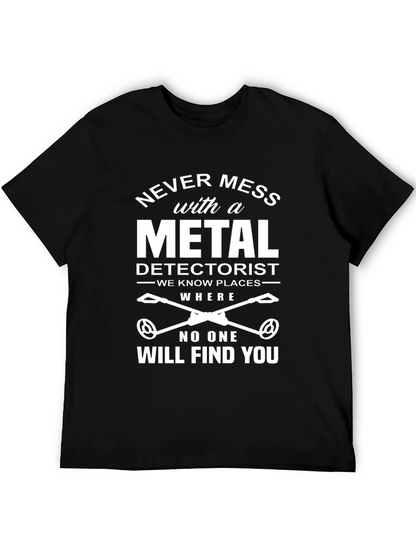 Metal Detectorist Graphic T-Shirt - Black