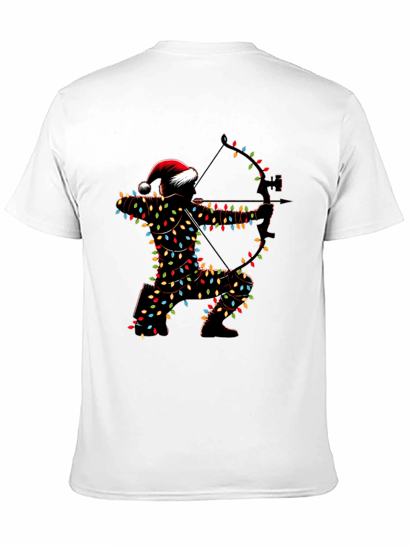 Archery Christmas Lights Santa T-Shirt