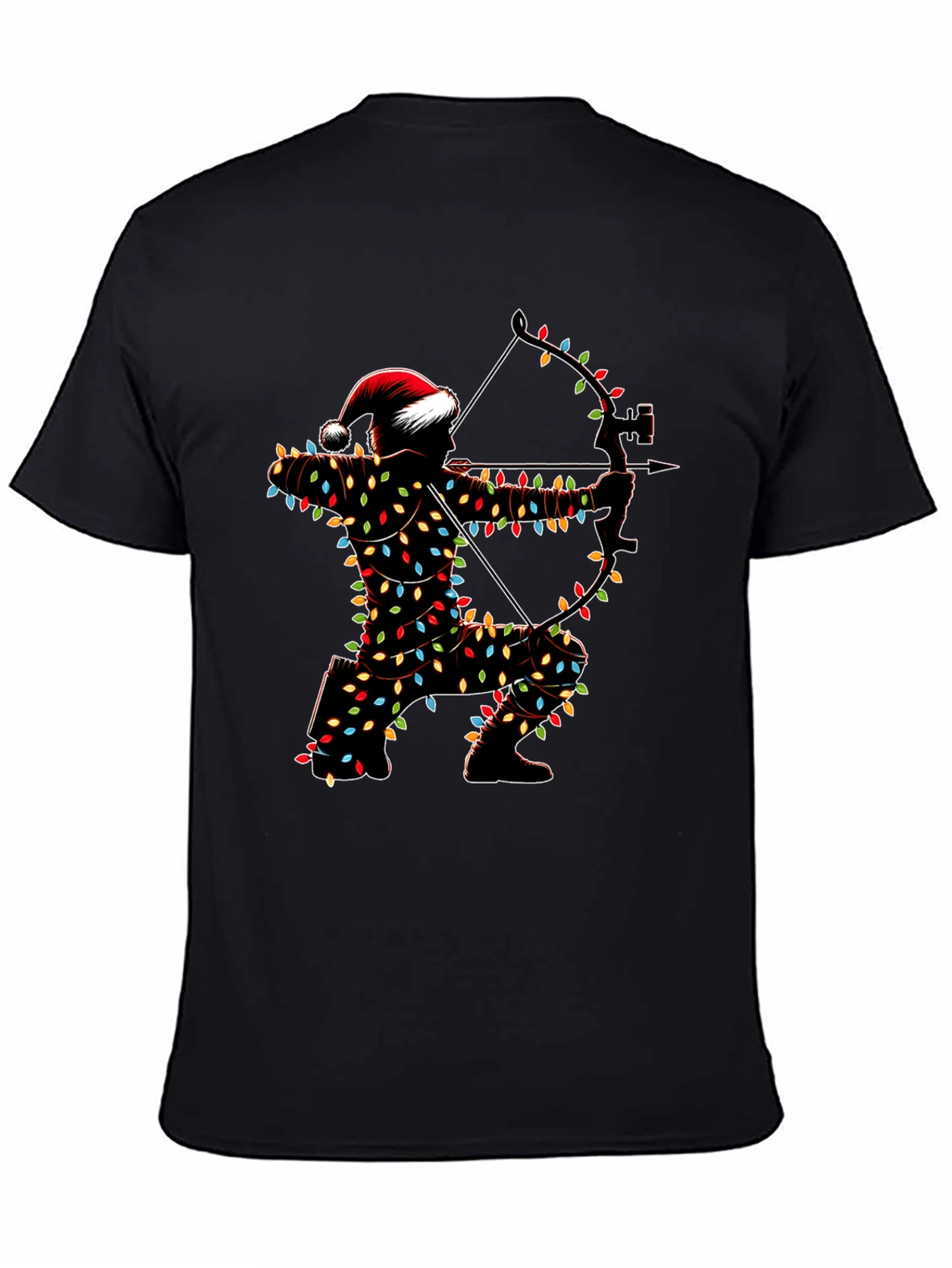 Archery Christmas Lights Santa T-Shirt