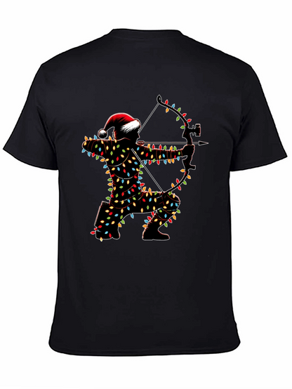 Archery Christmas Lights Santa T-Shirt