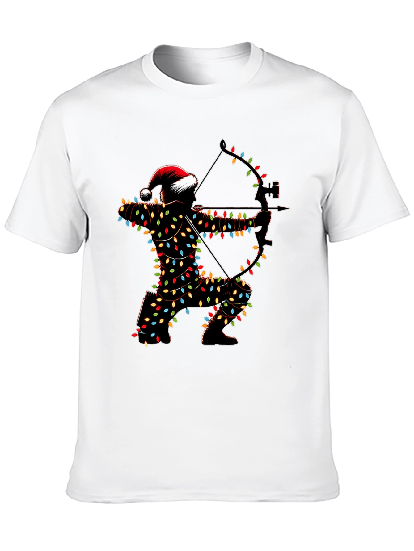 Archery Christmas Lights Santa T-Shirt