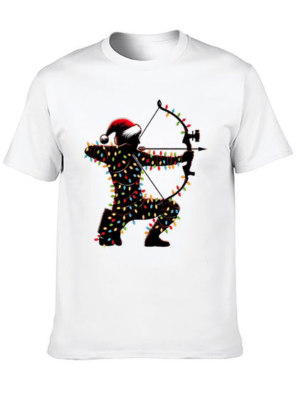 Archery Christmas Lights Santa T-Shirt