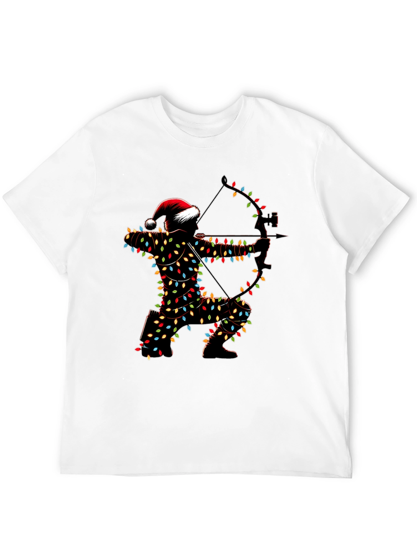 Archery Christmas Lights Santa T-Shirt