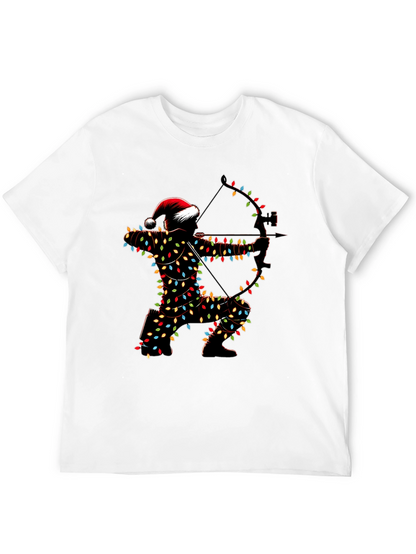 Archery Christmas Lights Santa T-Shirt