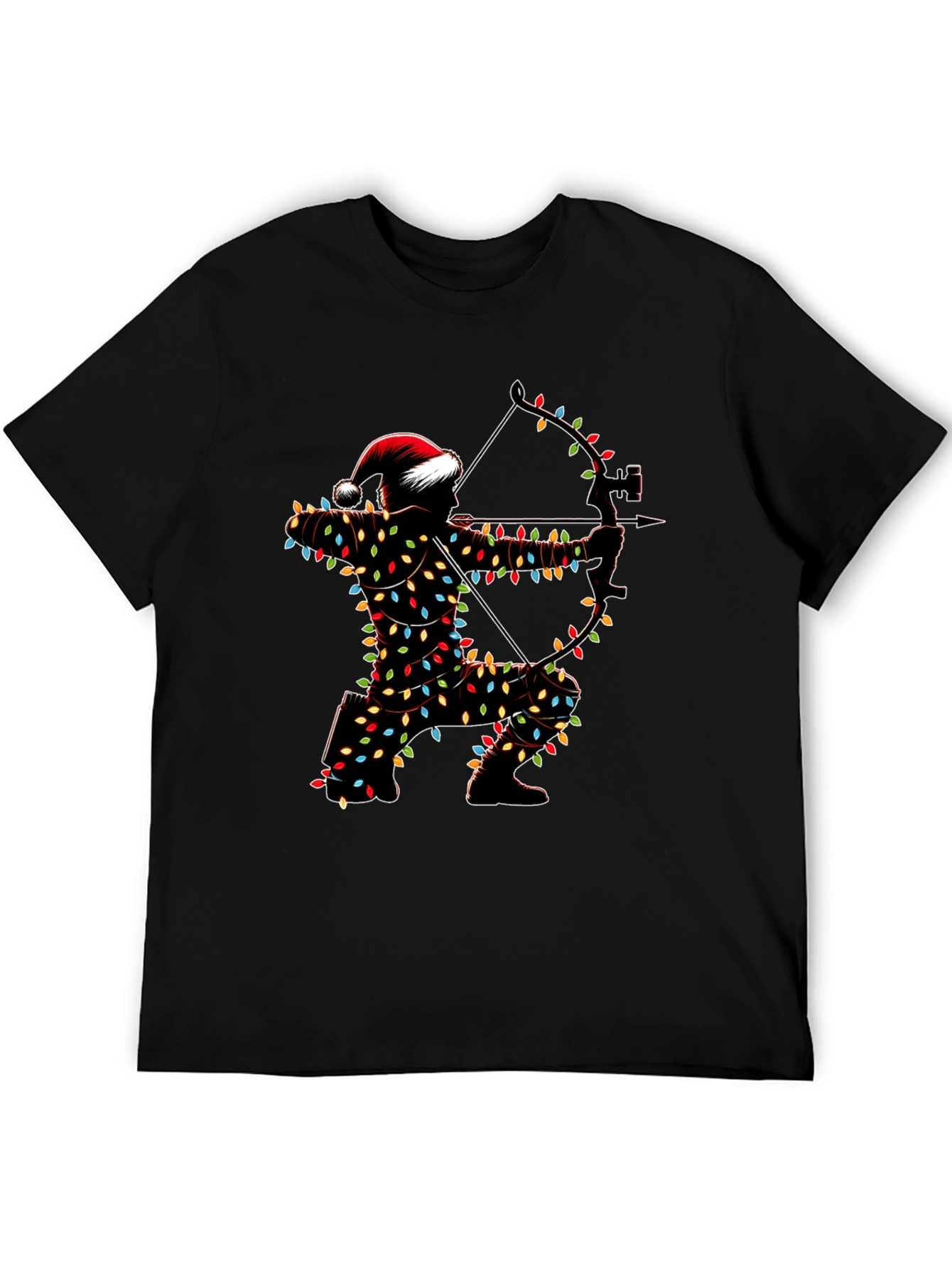 Archery Christmas Lights Santa T-Shirt