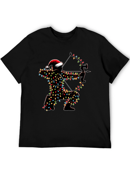 Archery Christmas Lights Santa T-Shirt