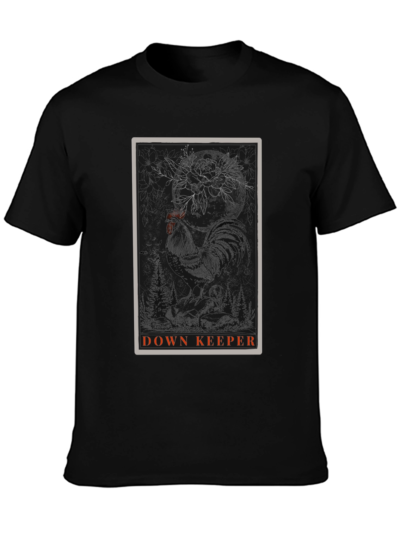 Down Keeper Graphic Tee - Black Cotton Blend