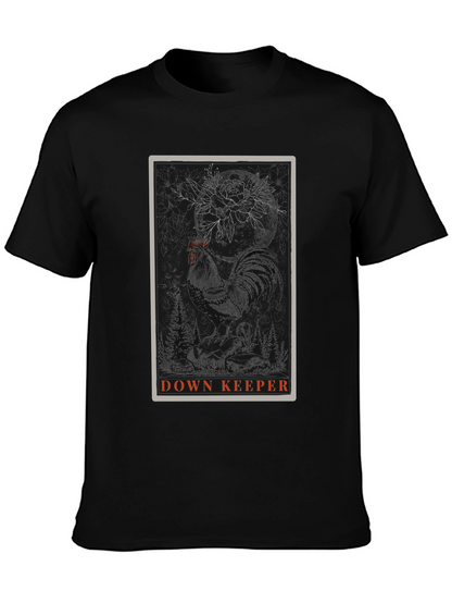 Down Keeper Graphic Tee - Black Cotton Blend