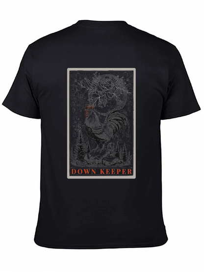 Down Keeper Graphic Tee - Black Cotton Blend