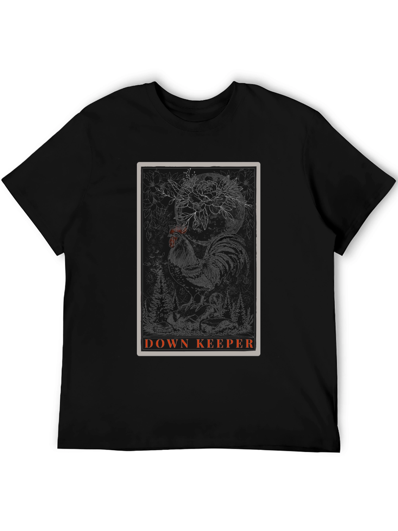Down Keeper Graphic Tee - Black Cotton Blend