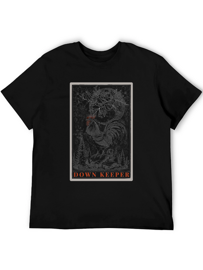 Down Keeper Graphic Tee - Black Cotton Blend