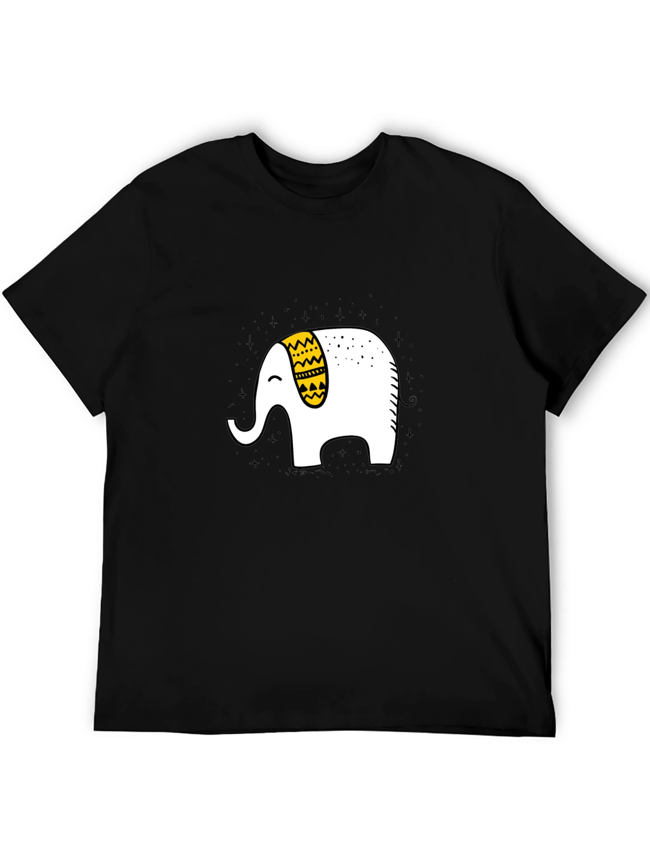 Elephant Graphic T-Shirt - Black Cotton Tee