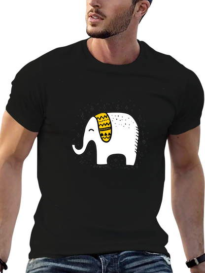 Elephant Graphic T-Shirt - Black Cotton Tee