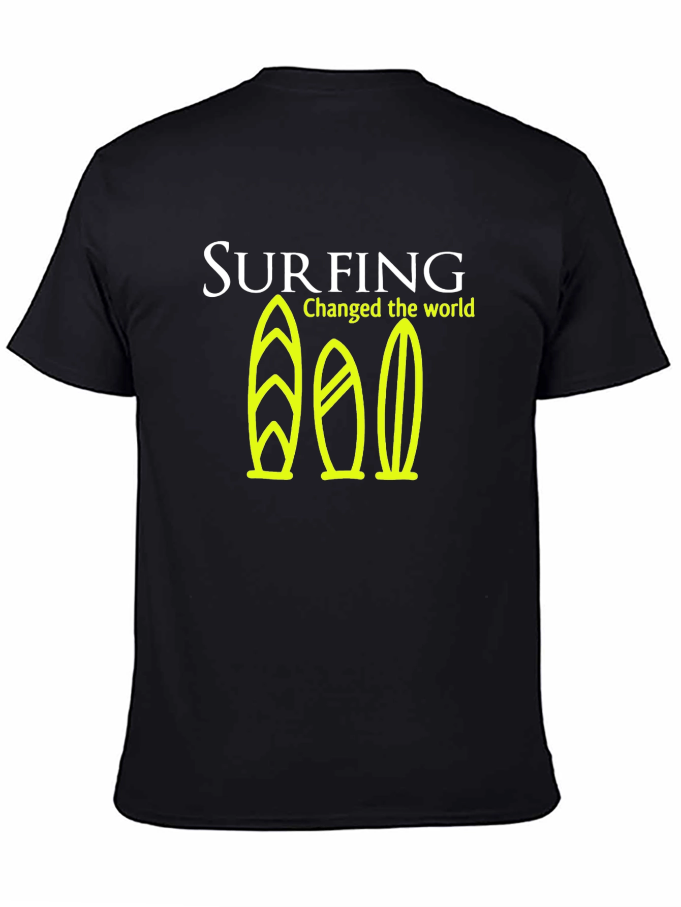 Surfing Changed the World Graphic Tee - Black