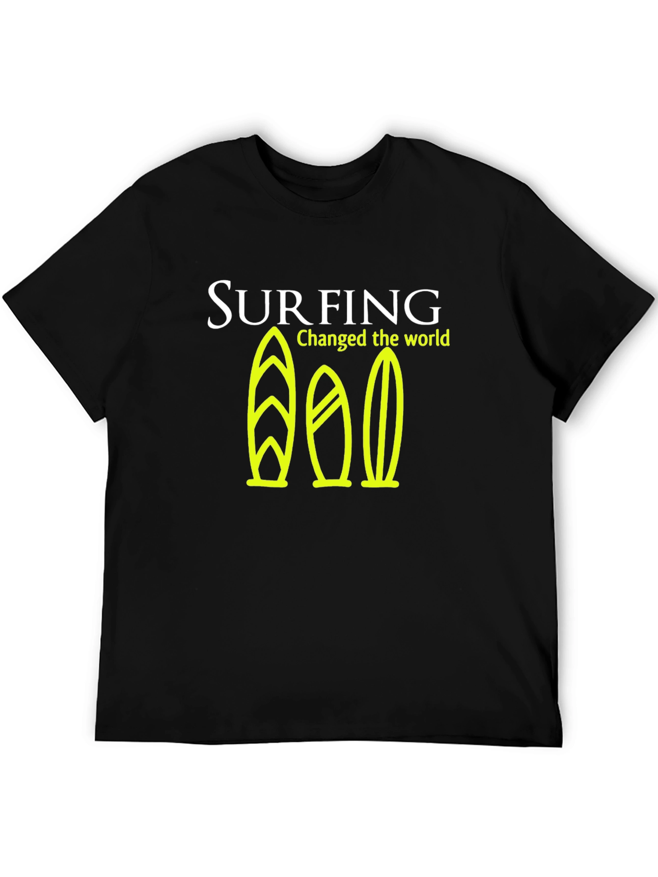 Surfing Changed the World Graphic Tee - Black