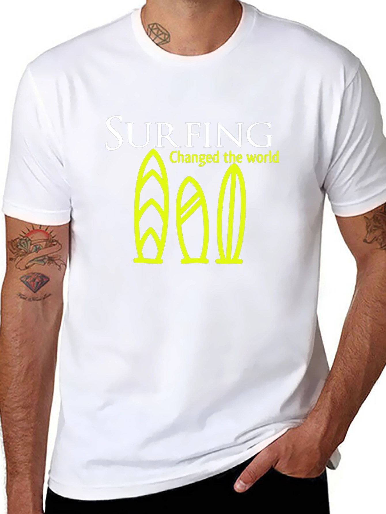 Surfing Changed the World Graphic Tee - Black