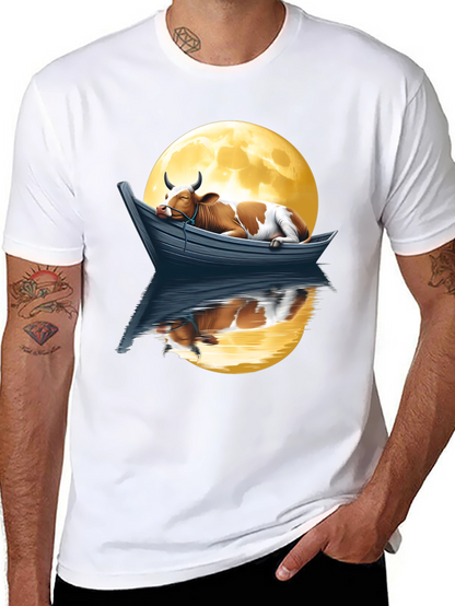 Cow in Boat Moon T-Shirt