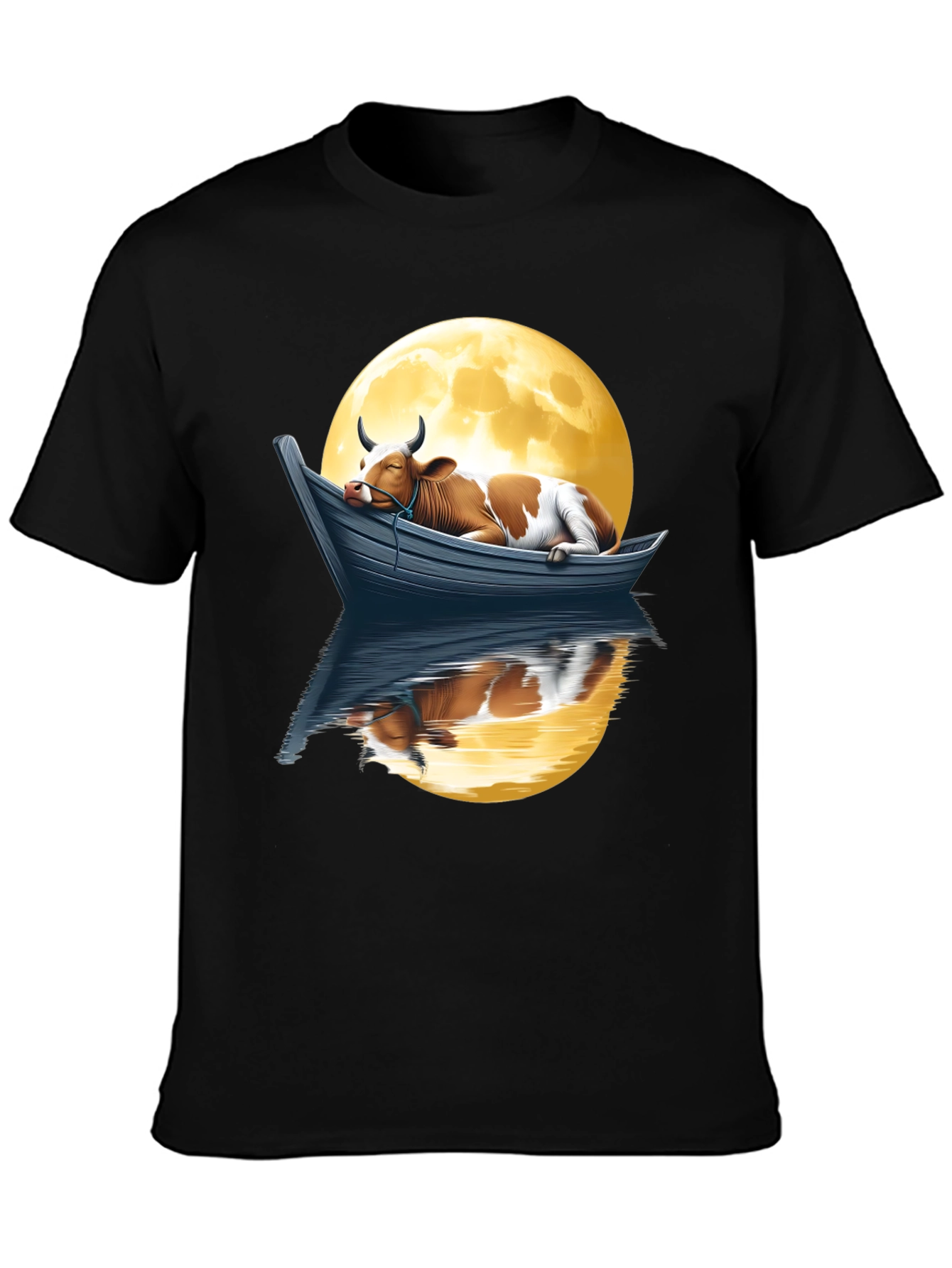 Cow in Boat Moon T-Shirt
