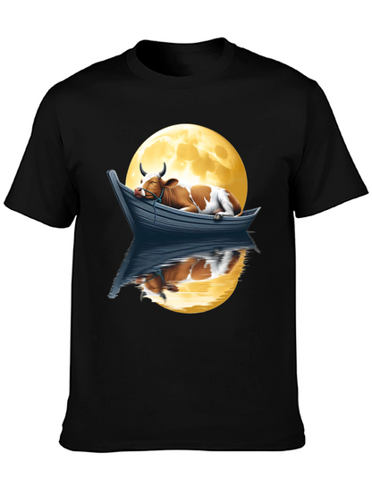 Cow in Boat Moon T-Shirt
