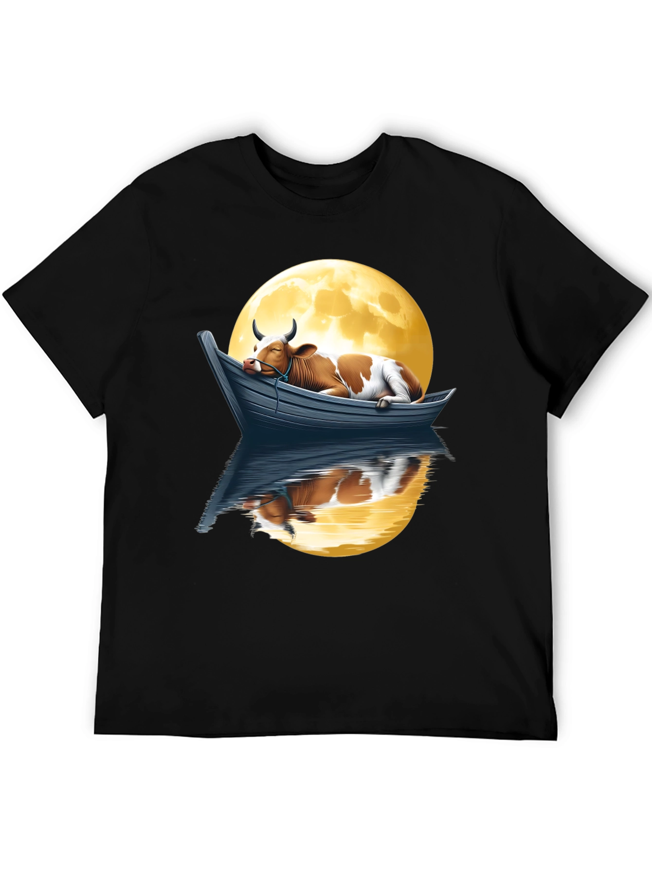 Cow in Boat Moon T-Shirt