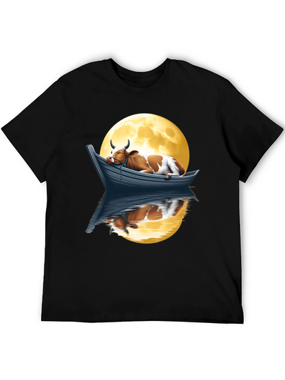 Cow in Boat Moon T-Shirt