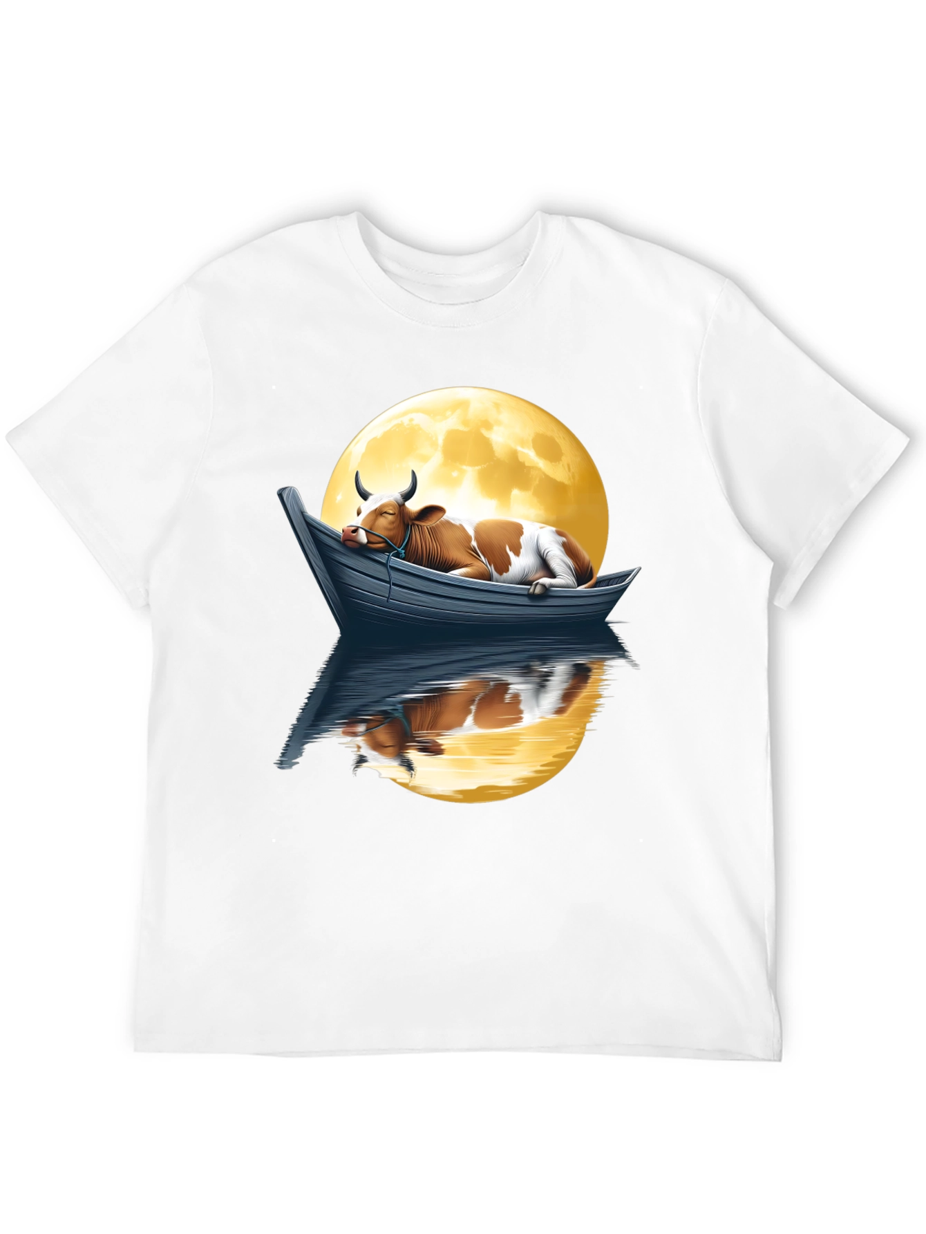 Cow in Boat Moon T-Shirt