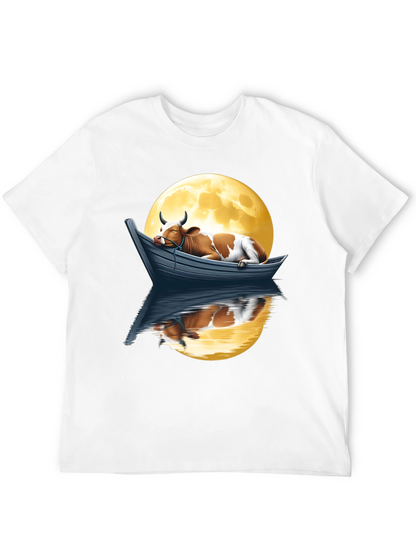 Cow in Boat Moon T-Shirt