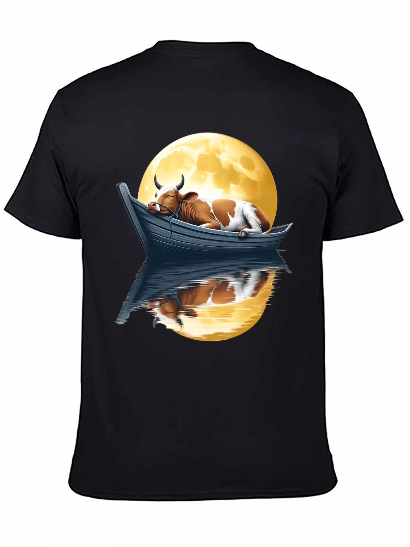 Cow in Boat Moon T-Shirt