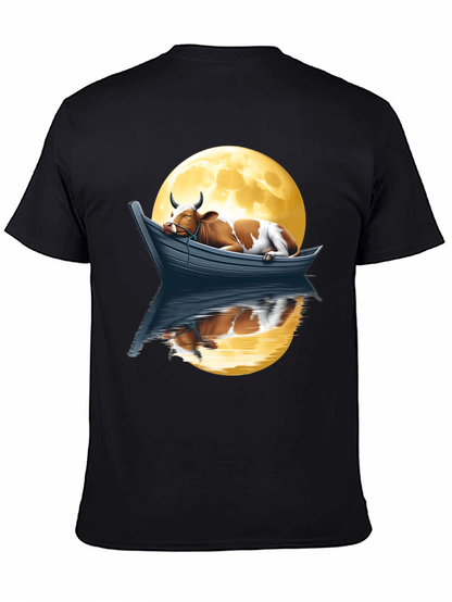 Cow in Boat Moon T-Shirt