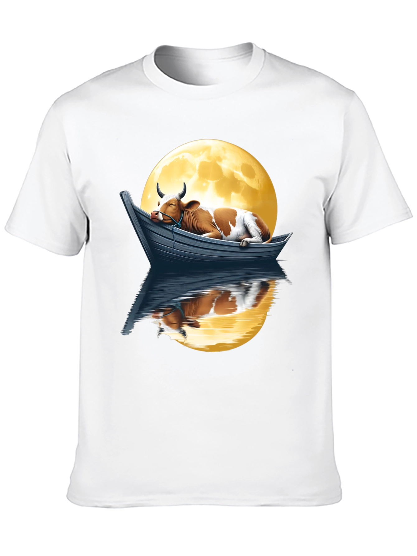 Cow in Boat Moon T-Shirt