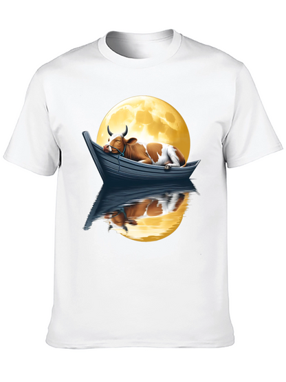 Cow in Boat Moon T-Shirt