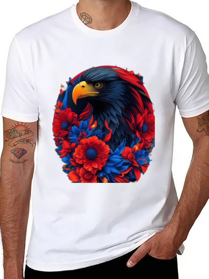 Eagle Floral Graphic Black T-Shirt