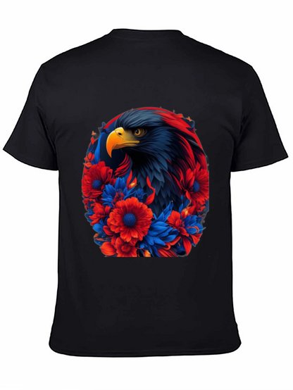 Eagle Floral Graphic Black T-Shirt