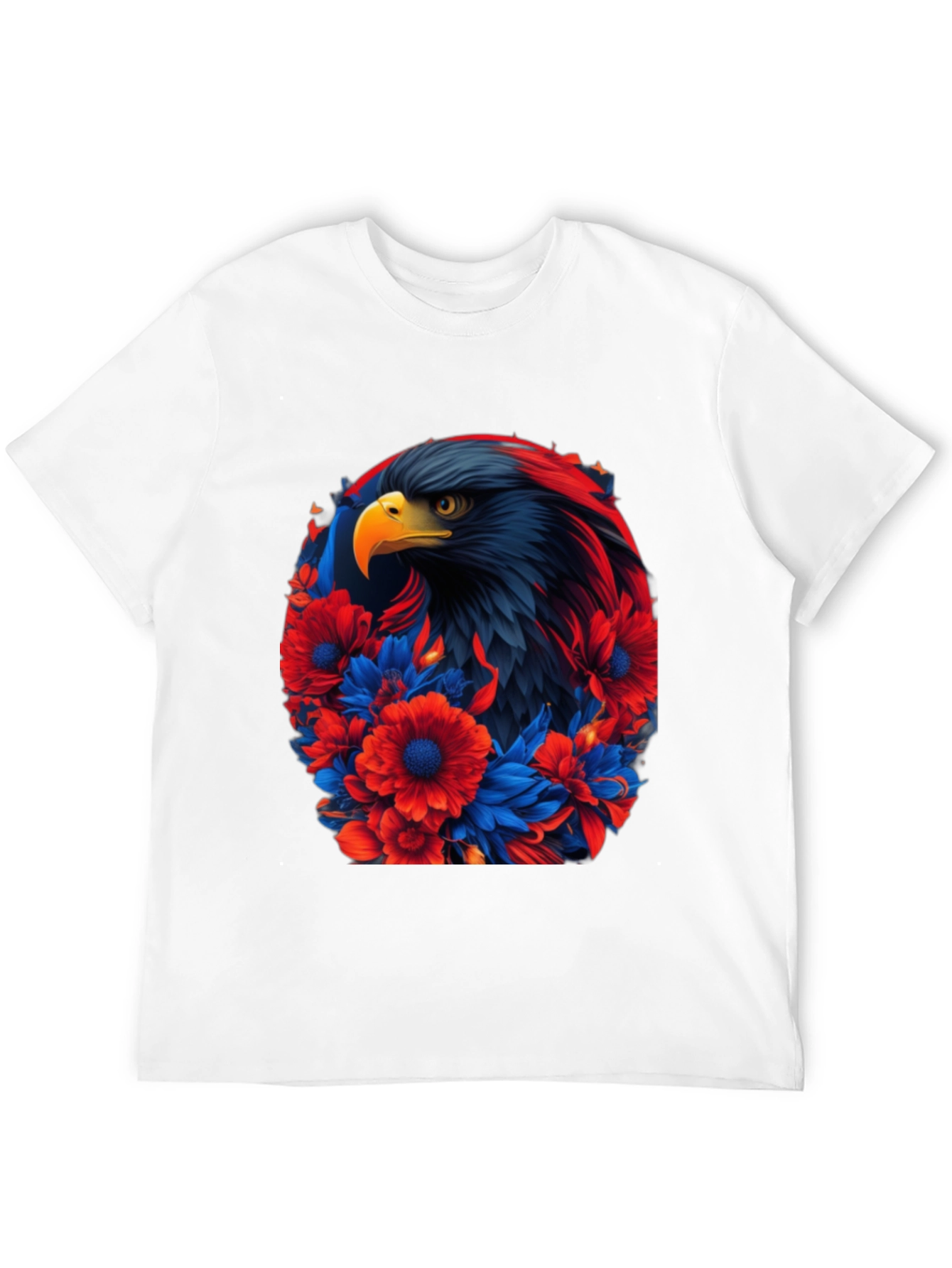 Eagle Floral Graphic Black T-Shirt