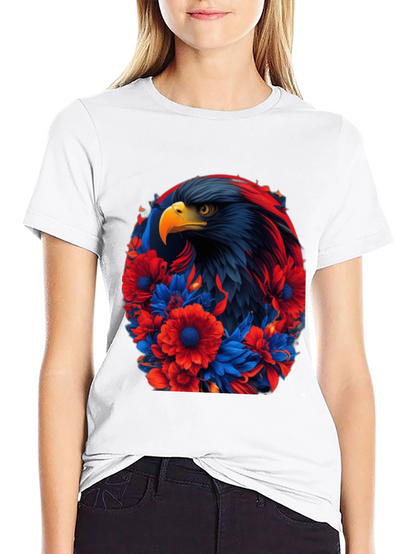 Eagle Floral Graphic Black T-Shirt