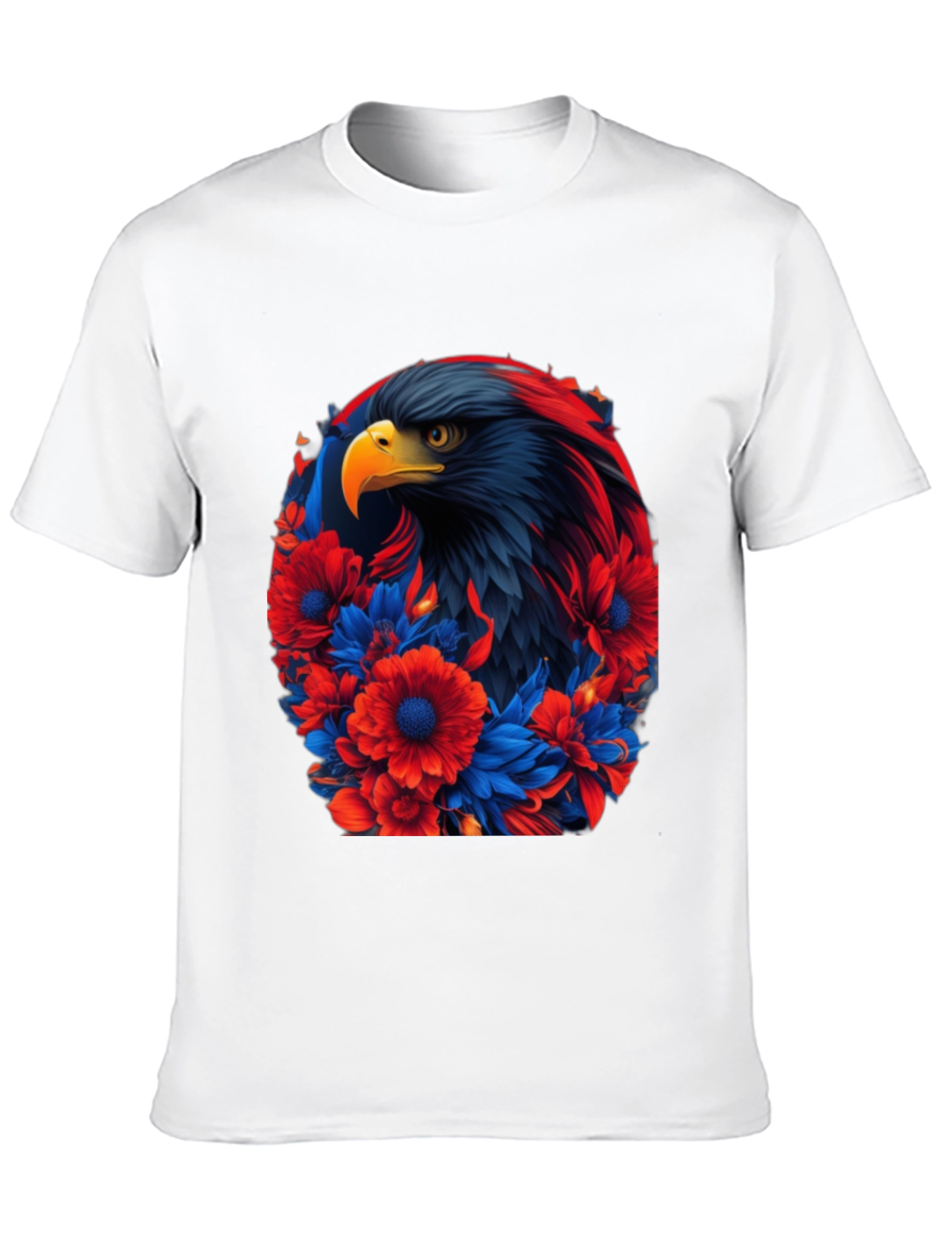 Eagle Floral Graphic Black T-Shirt