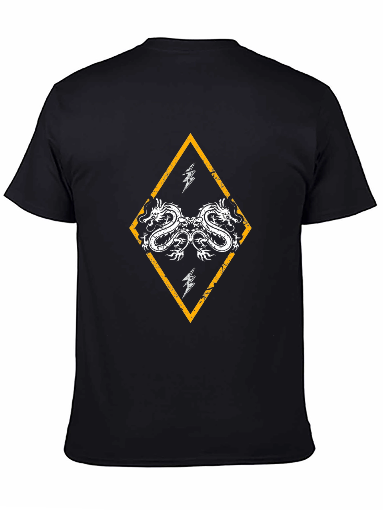 Dragon Diamond Graphic Black T-Shirt