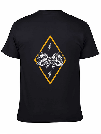 Dragon Diamond Graphic Black T-Shirt