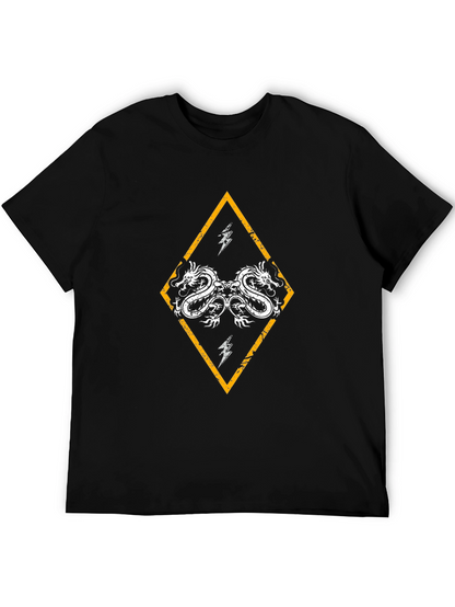Dragon Diamond Graphic Black T-Shirt