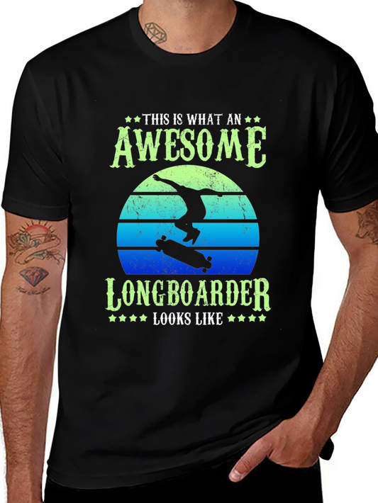 Awesome Longboarder T-Shirt - Unique Graphic Tee