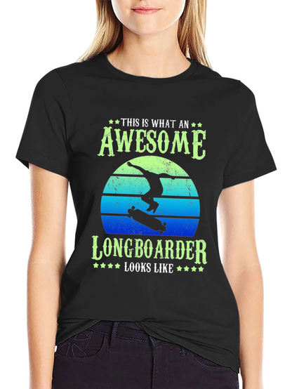 Awesome Longboarder T-Shirt - Unique Graphic Tee