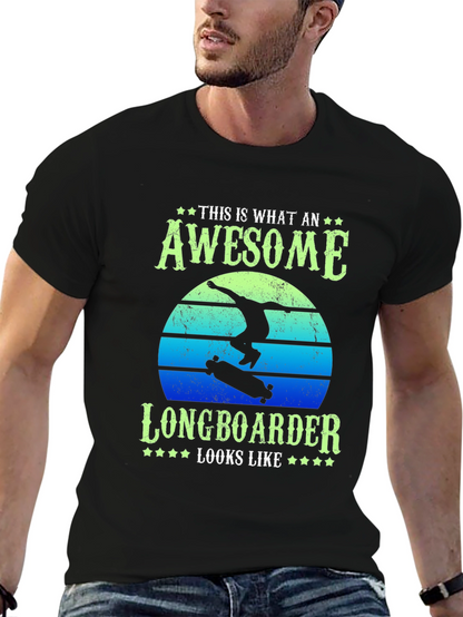 Awesome Longboarder T-Shirt - Unique Graphic Tee