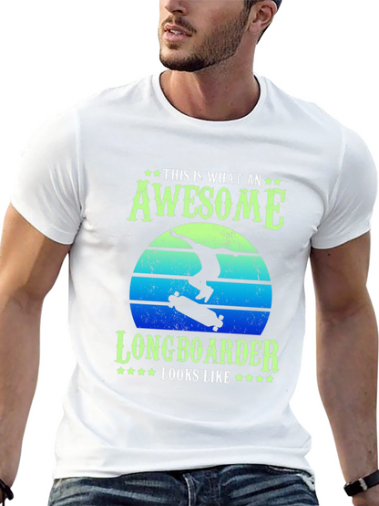 Awesome Longboarder T-Shirt - Unique Graphic Tee