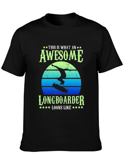 Awesome Longboarder T-Shirt - Unique Graphic Tee