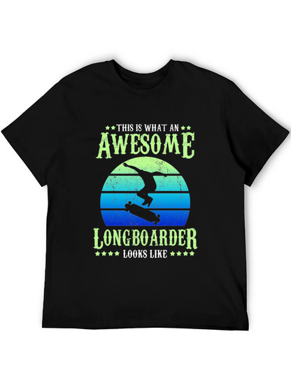 Awesome Longboarder T-Shirt - Unique Graphic Tee