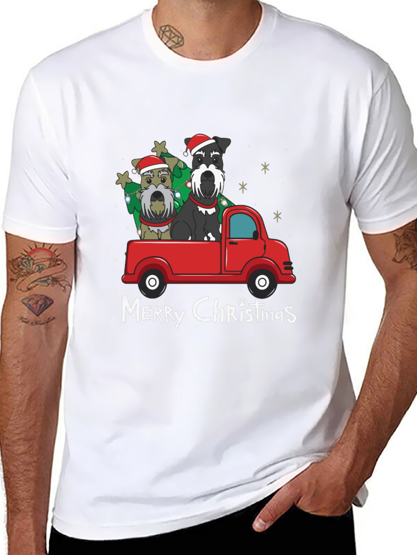 Christmas Schnauzer Truck Tee